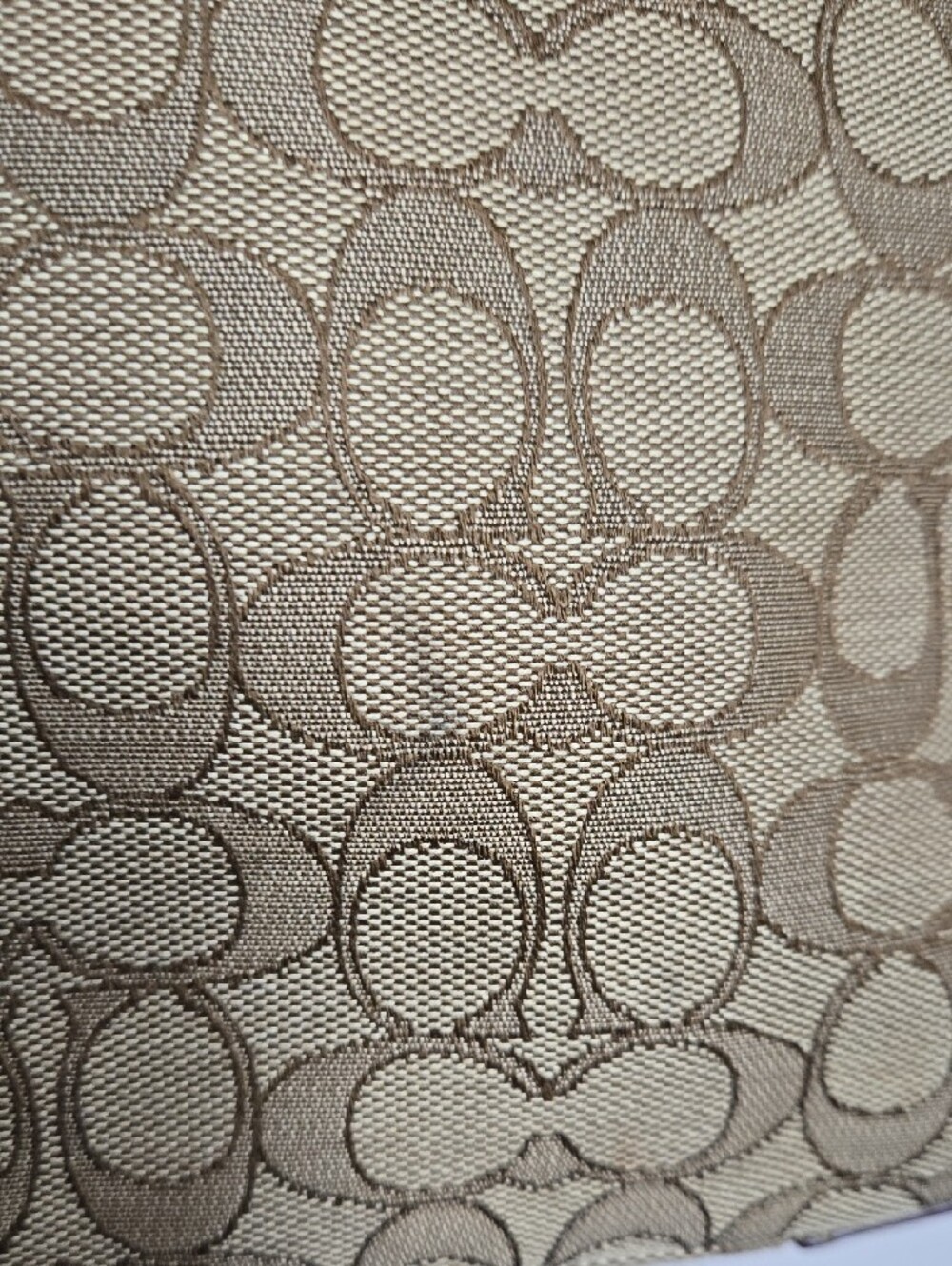 Coach Signature Canvas Tote in Tan and Dark Brown - Picture 3 of 12